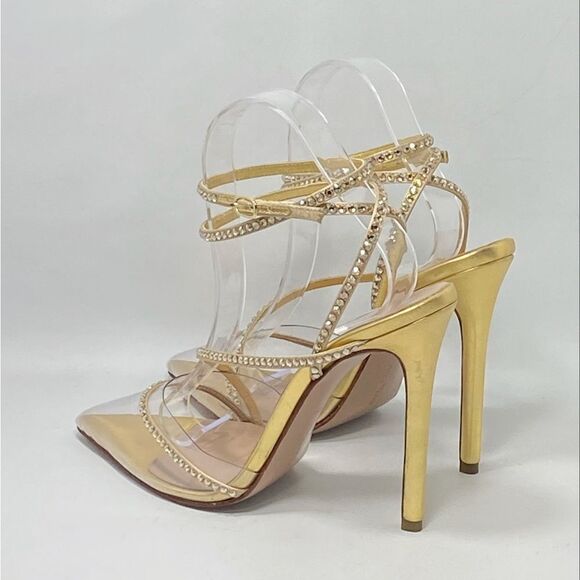 Andrea Wazen Leather & Crystal Pumps size 39.5 - Picture 7 of 13